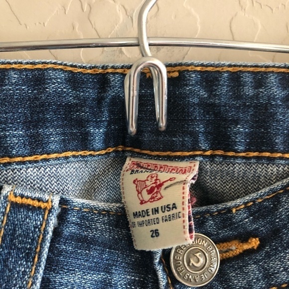 TRUE Religion Kingston Pony Express Cropped Jeans - Picture 7 of 8